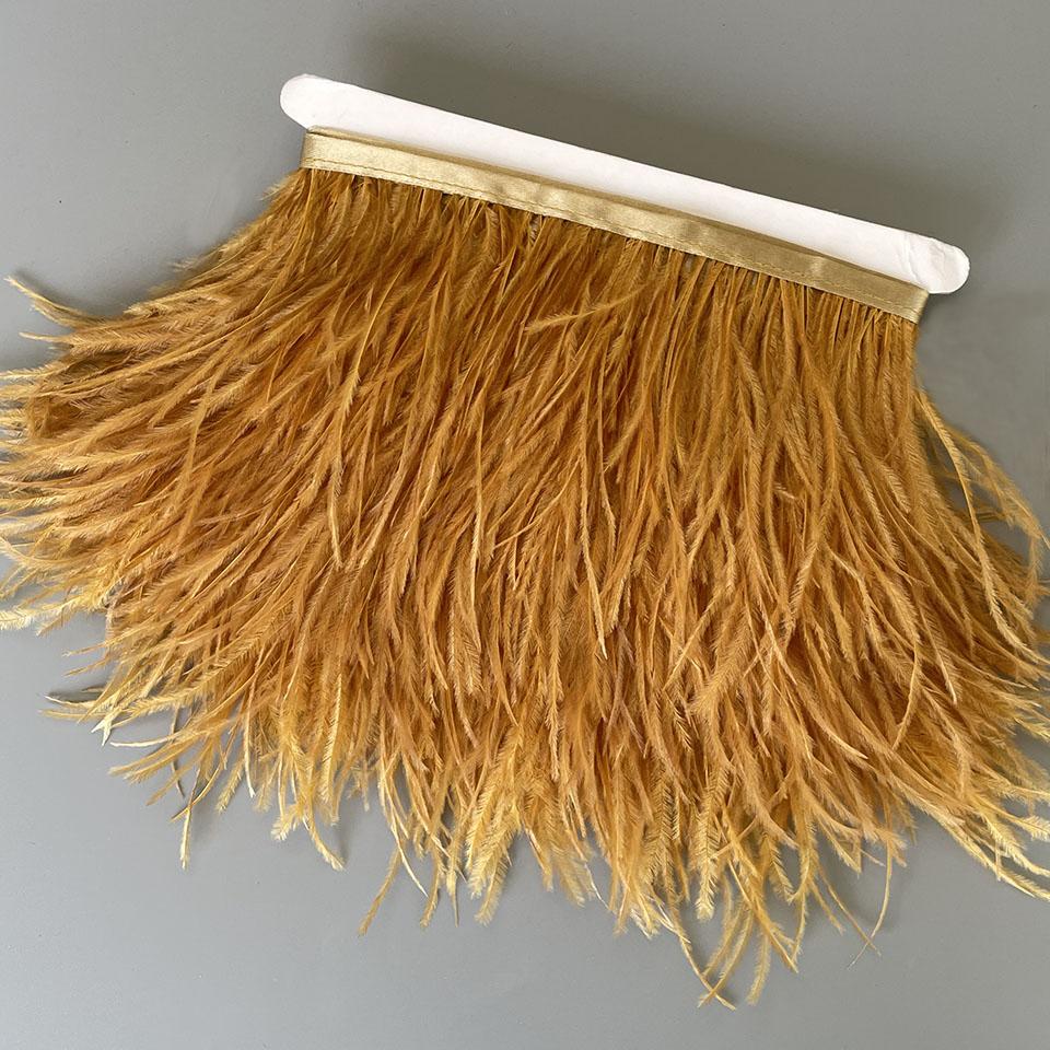 FeatherOstrich Feathers Trim 10 Meter 13-18 CM Feather Plumes Ribbon Selvage For DIY Wedding Dress Decoration Crafts Accessories