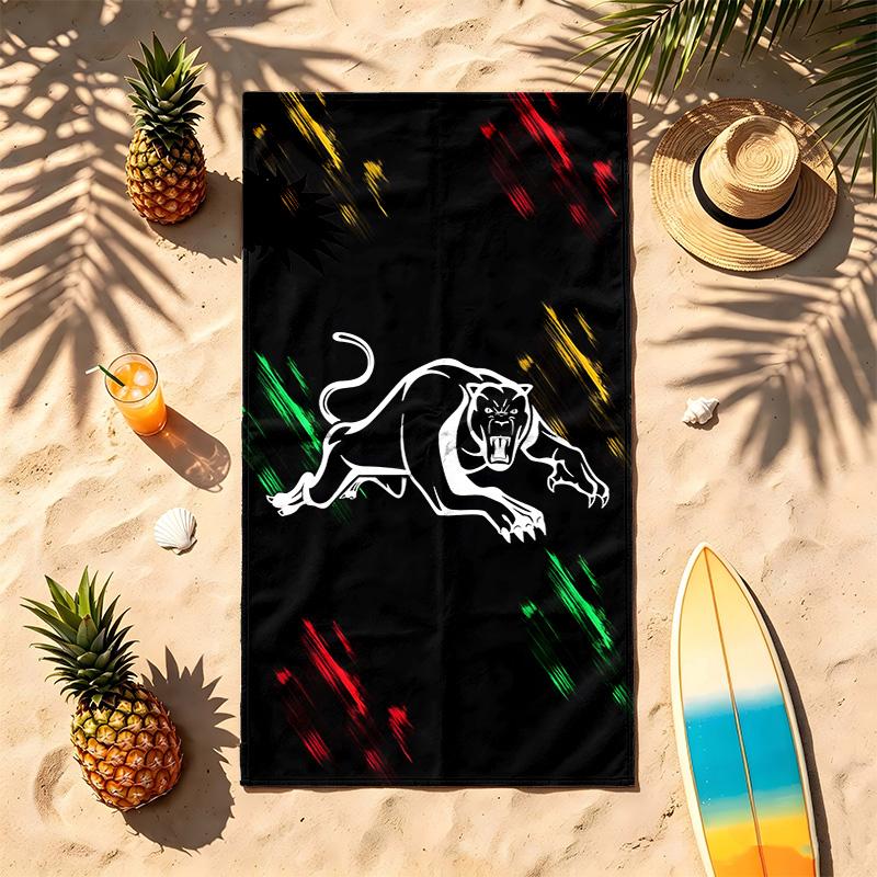 Penrith Panthers (1) Theme Beach Towel Sand Resistant Soft And Comfortable Suitable For The Pool Camping Yoga And Diving A Travel