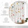 1pc Multicolor Abstract Floral Shower Curtain - Artistic Petals, Polyester, 12 Hooks, Vibrant White Background, Easy to Clean