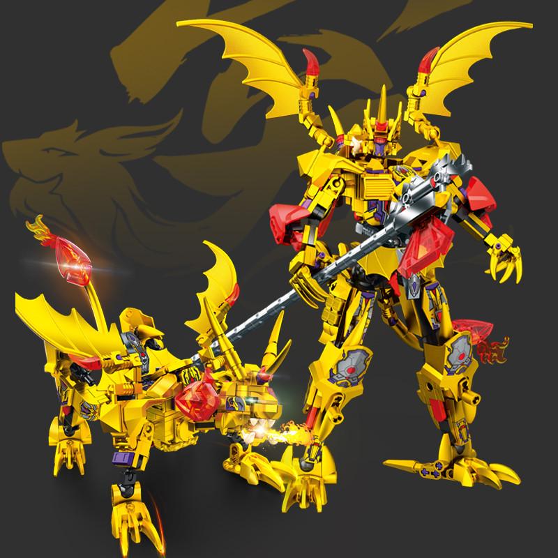 463pcs Creative Transforming Mecha Assemblage Building Blocks MOC Animal Combined Robot Mech Model Bricks Boys Toys Gifts