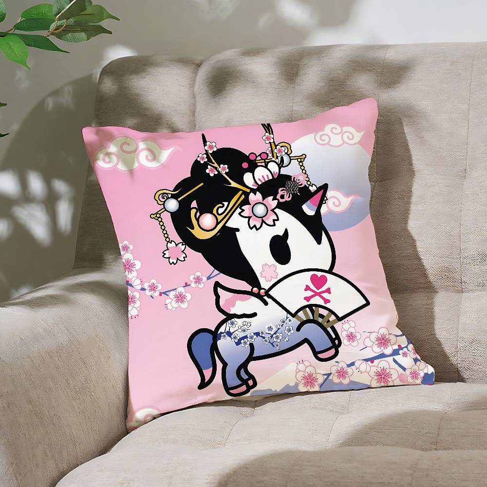 Japonia T-Tokidoki-Es Poszewka na poduszkę Pokrowiec na poduszkę Miękka Urocza Poszewka na poduszkę do rzucania Do samochodu Sofa Poszewka Poliester Z zamkiem błyskawicznym