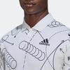 Adidas Logo Geometric Pattern Printed Short Sleeve Polo Shirt Men Polo Shirts White HC8492