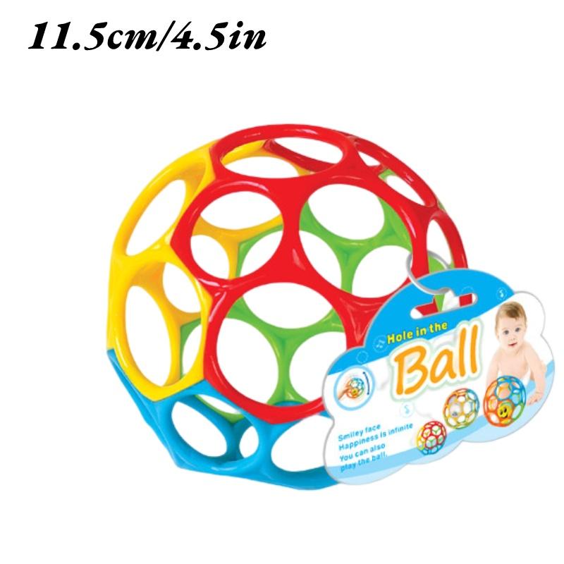 

Soft Tpu Baby Teething Ball Colorful, Gripping, Crawling And Sensory Development Toy With Small Rolling Balls Classic Ball,11.5cm/4.53in