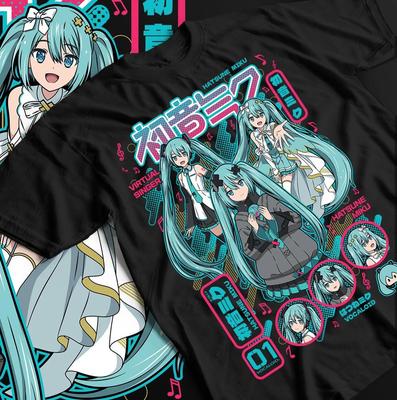 Hatsune Miku T-Shirt Anime Girl Kawaii Project Diva Vocaloid Gift Shirt All Size