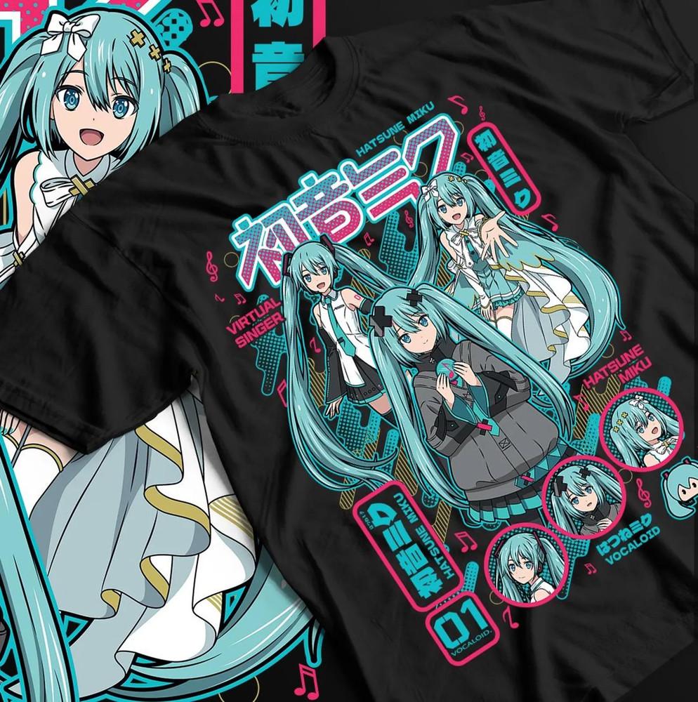 Hatsune Miku T-Shirt Anime Girl Kawaii Project Diva Vocaloid Gift Shirt All Size