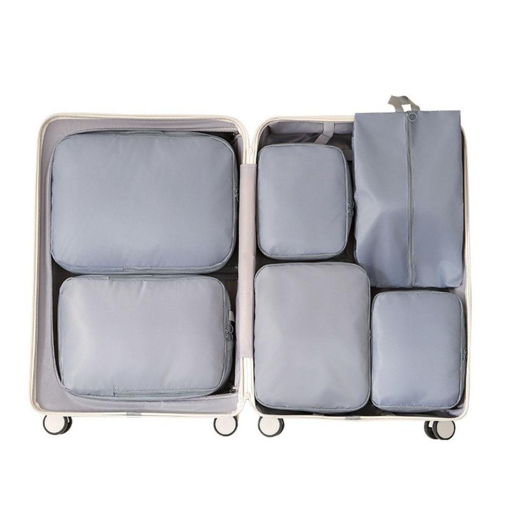 6Pcs/Set Large Capacity Luggage Compression Bag Washable Dampproof Travel Organizer Bags Folding Portable Packing Cubes Set