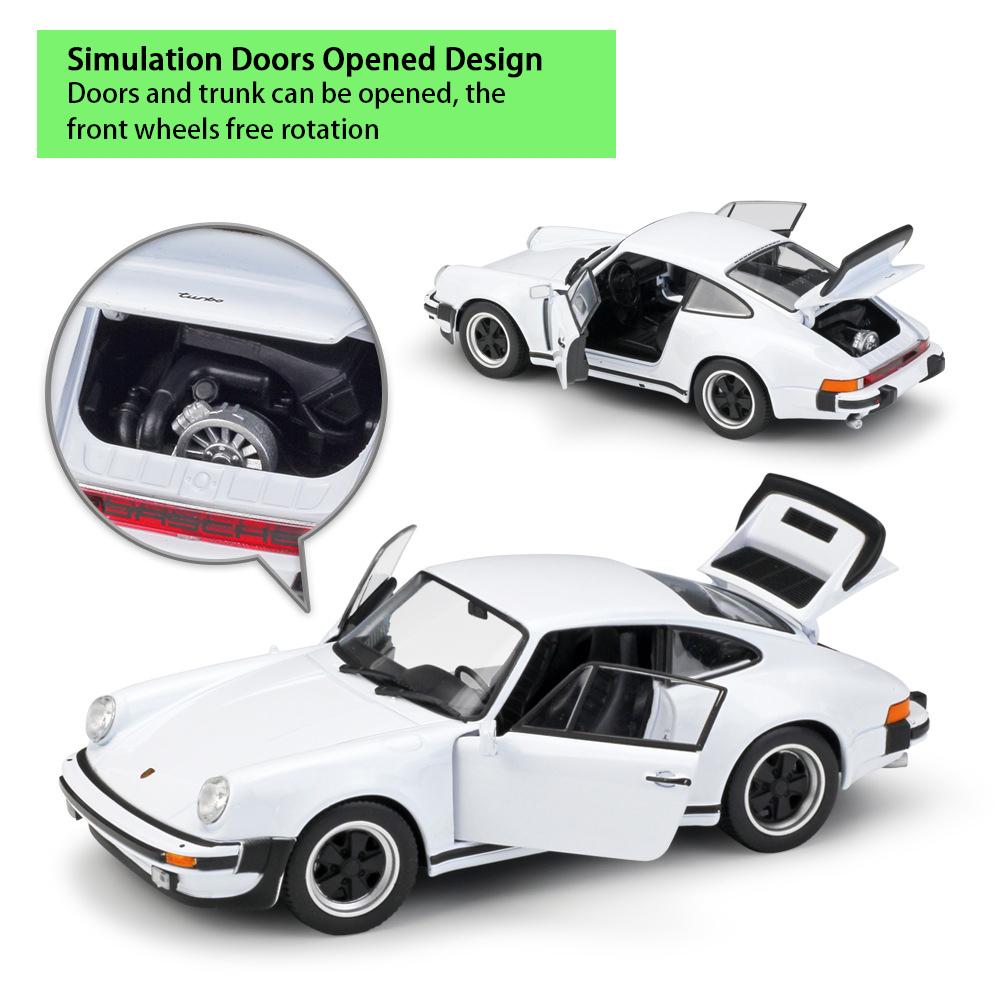 1/24 Scale Welly Porsche 911 Turbo3.0 Alloy Car Model Diecasts Metal Toy Vehicles Car Model High Simulation Collection Childrens Gifts