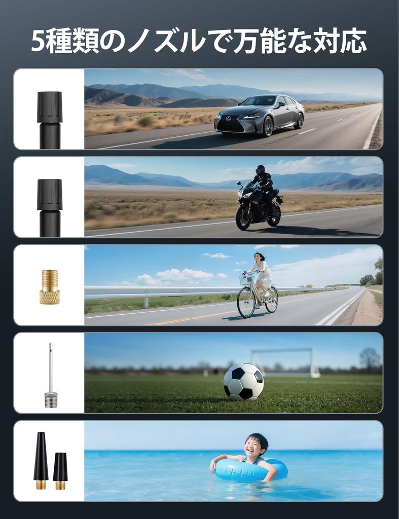 AstroAI L7 Electric Bicycle Air New for Compatible with and LED and Strobe Smart Portable and Includes Storage Bag and Japanese Instruction Manual