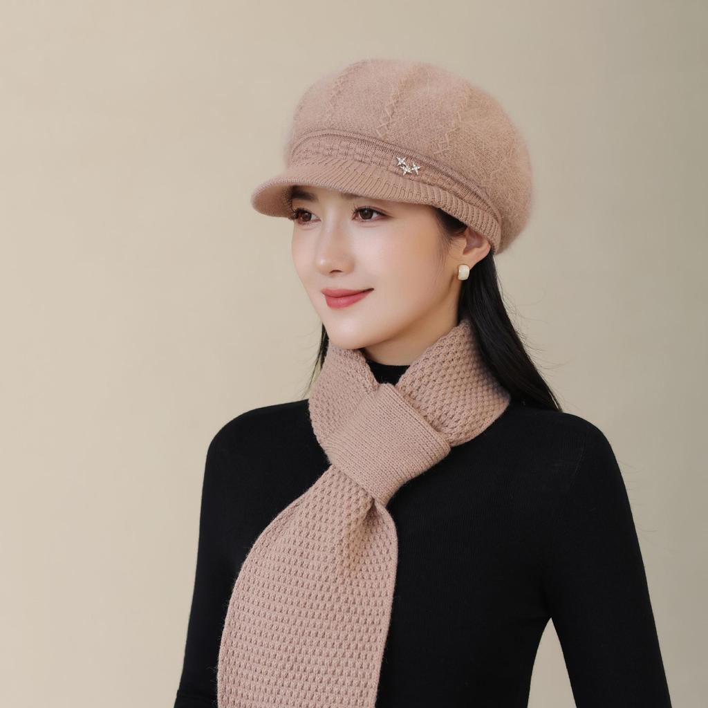 Pălărie de lână groasă de catifea, rezistentă la frig, pentru ciclism, cu protecție pentru urechi, tricotată, de toamnă și iarnă, călduroasă, pălărie nouă, stil de iarnă pentru femei, pălărie de bumbac