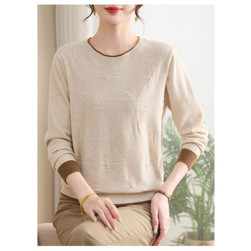 Loose Round Neck Sweater Base Shirt Women's Long-sleeved Sweater Top