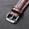 Vintage Slub Pattern Leather Watchbands 18mm 20mm 22mm Watch Band Strap Steel Pin Buckle Accessories High Quality Wrist Bracelet