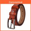 Genuine Leather Belt With Classic Pin Buckle For Casual And Formal Wear