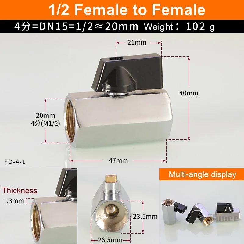 Air Compressor Water Gas Oil Shut Off Valve Brass Ball Valve BSP Threaded Black Mini Valve Male To Female