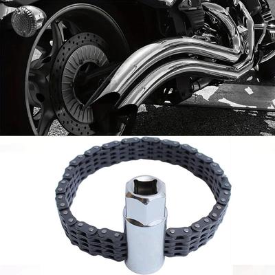 Double Chain Type Engine Oil Filter Wrench Heavy-duty Ratchet Chain Wrench Motorcycle
