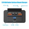 4-Port USB Fast Charger Panel 12V-24V PD QC3.0 Socket for Car RV Boat 77x45mm