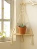 Makramee Hängeregal Boho Wandbehang Handgefertigte Seile Rustikales Holz Schweberegal Hängende Ecke Wandregal Schlafzimmer Dekoration Geschenke