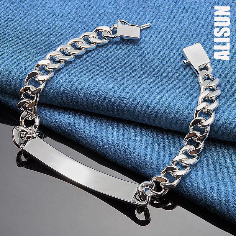 925 Sterling Silver 8mm Smooth Side Bracelet Fashionable Wedding Jewelry
