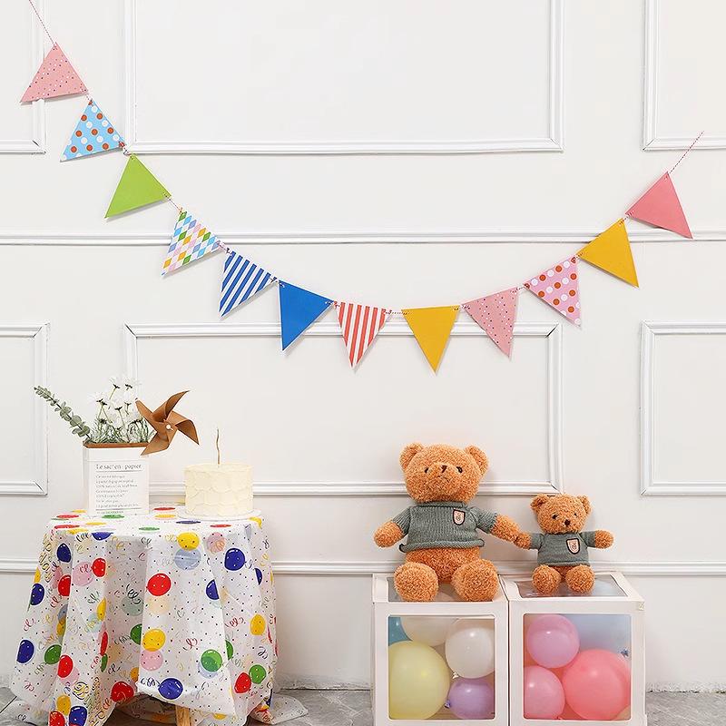 Kids' First Birthday Happy Birthday Bunting Banner - Party Decoration and Background