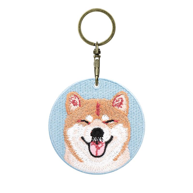 Broderad Hundlapp Nyckelring Söt Husdjurstema Hållbar Nyckelring Nyckelring Väskberlocker Ryggsäcksdekorationer