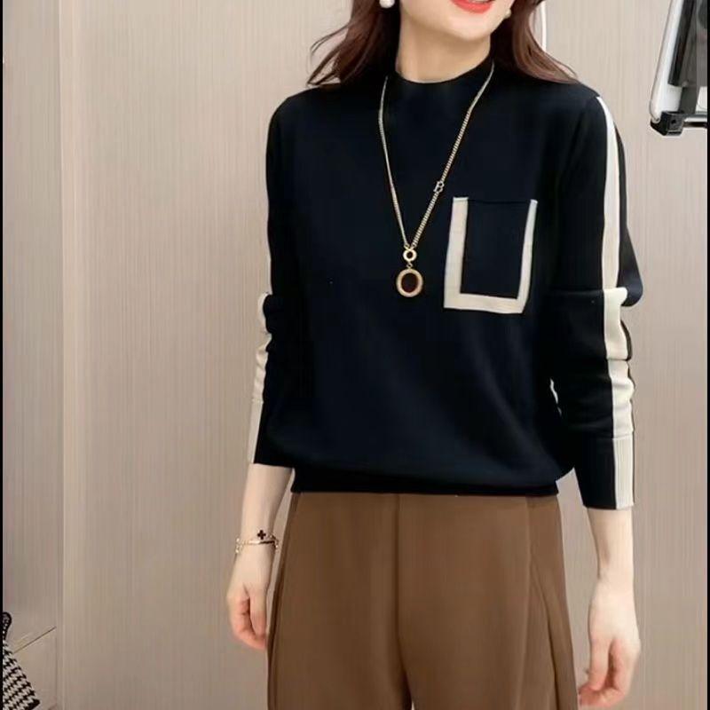 

Осенне-зимняя мода Повседневные Удобные Свободные Футболки с длинным рукавом и круглым вырезом Однотонные Простые Ретро Женская одежда XL