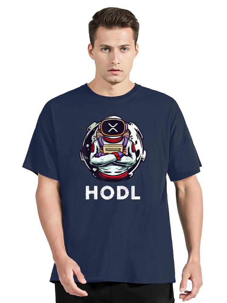 XRP Hodl To The Moon Funny XRP Astronaut Tshirt Casual Fitness T Shirt Cotton Tops Tees Unisexs Clothes Oversized Unisex Tshirt
