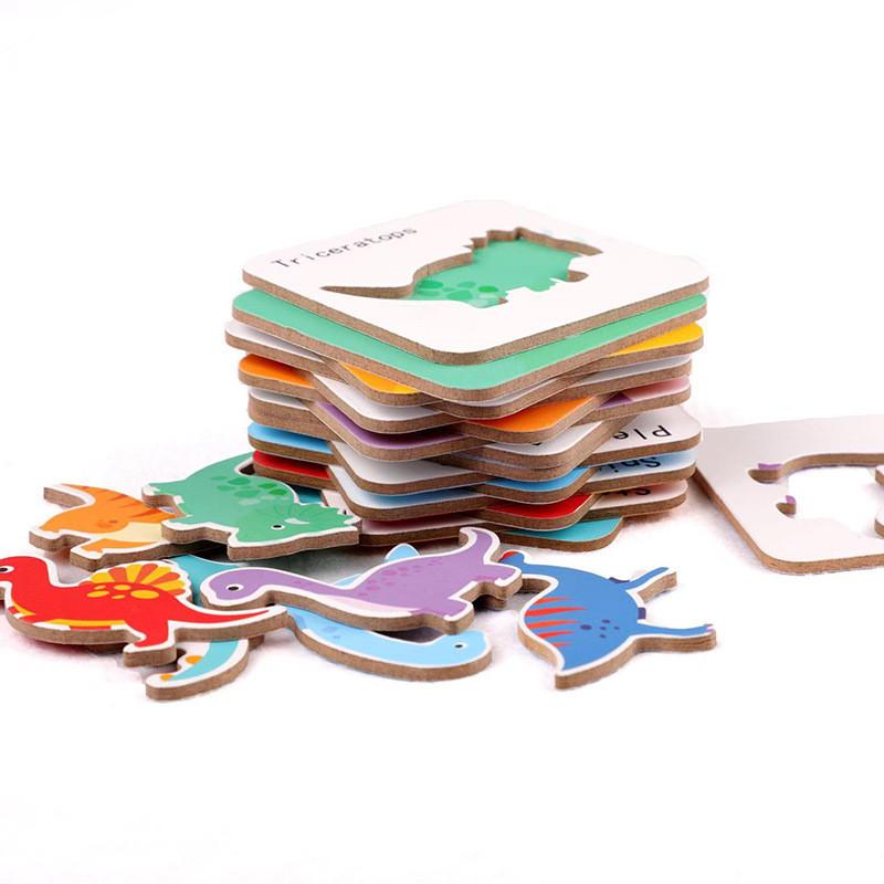 Who Puzzle Shape Card Early Learning Kids Educational Toy Wooden Game