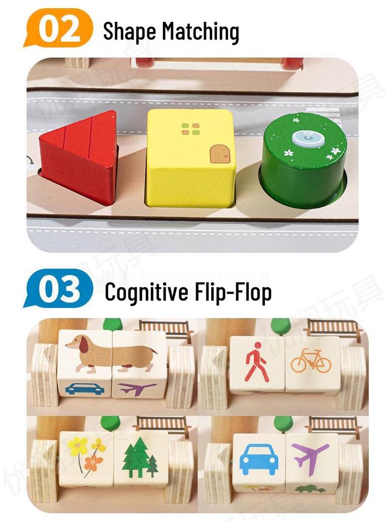 Wooden Busy Board: Multifunctional Activity Table for Toddlers, Bead Maze & Early Education Toy