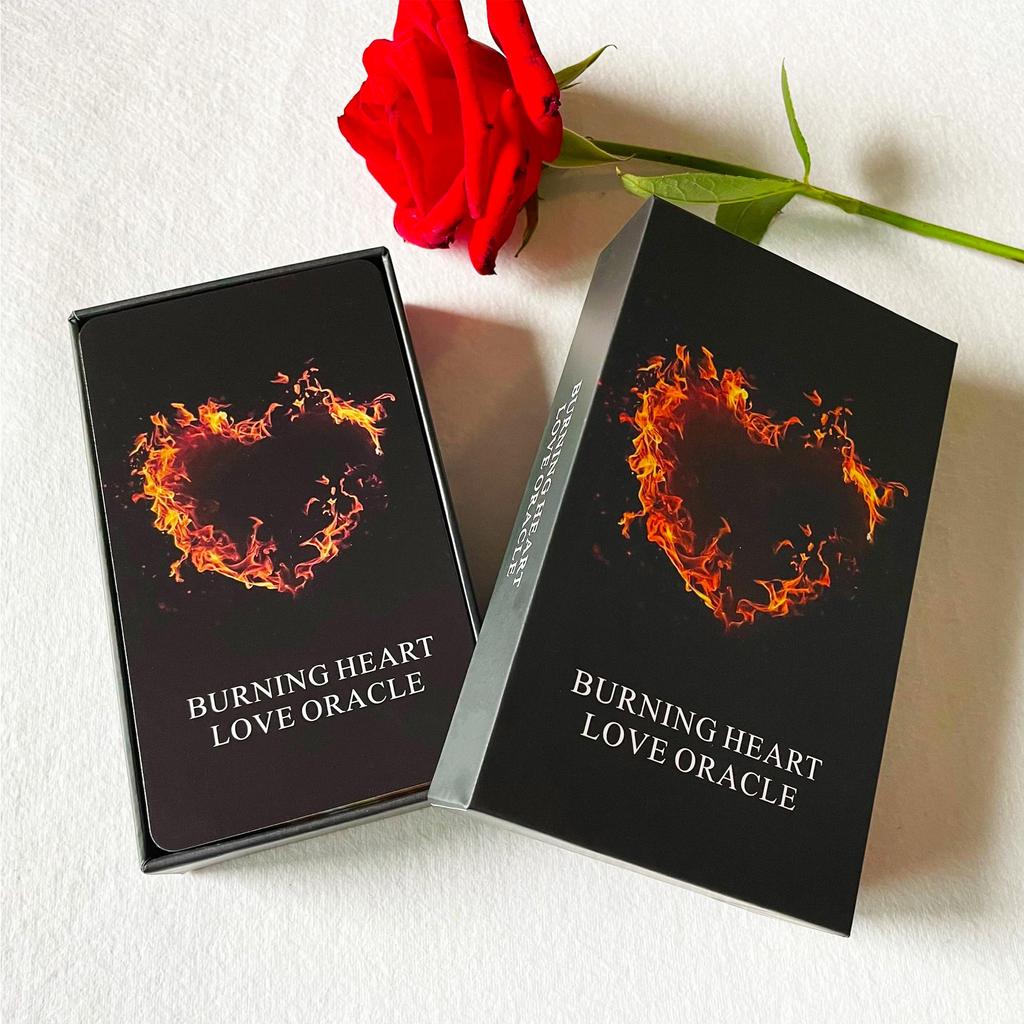 QUEENOFPAIN Burning Heart Love Oracle Card Twin Flame Oracle Oracle Deck Helps You Gain Insight Into What a Person Is Thinking and Trying To