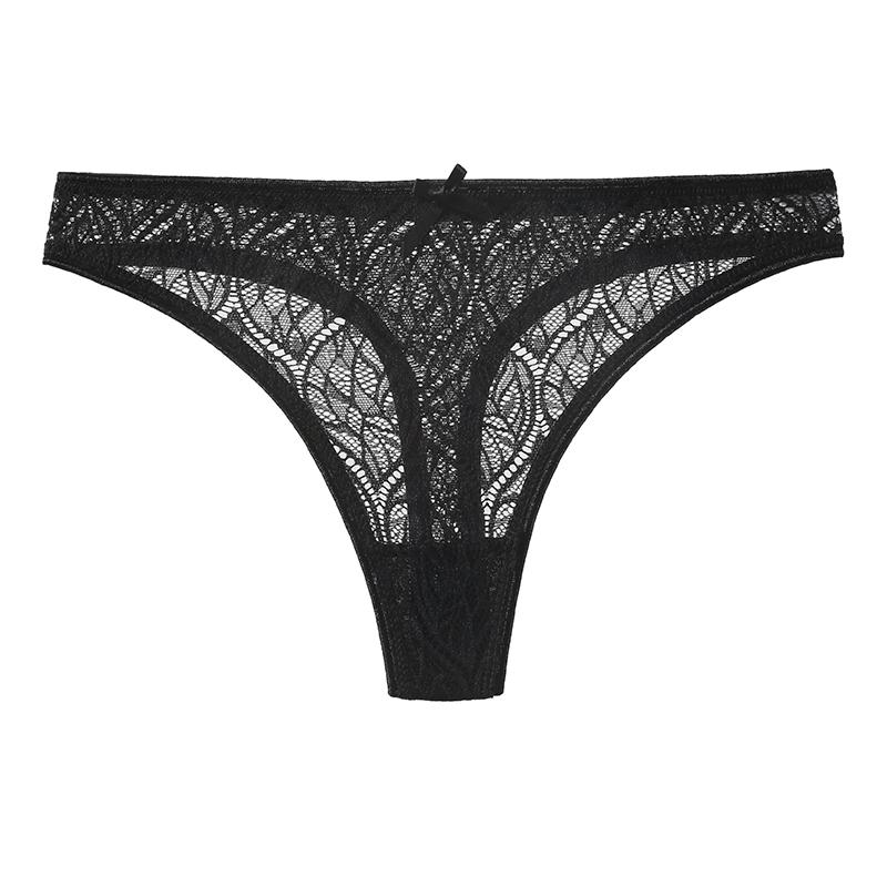 CINOON Women's Sexy Sheer Lace Thong Low-rise Cut-out High-cut T-back Comfort Breathable & Body-hugging Underwear