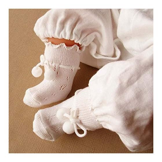 [nagasawako] Newborn Socks with Laces That Stay In Place, 8 Cm, 2 Pairs of Baby Socks, Made In Japan