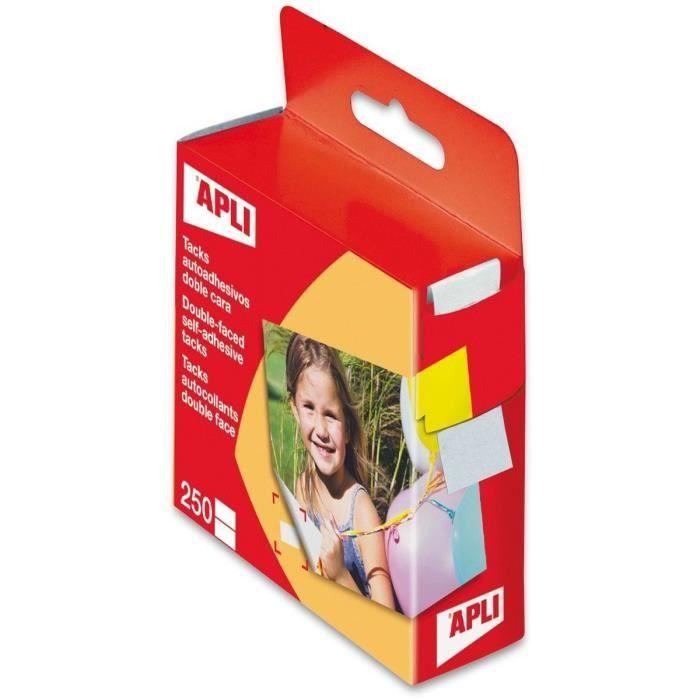 Pastilles Double face APLI - Mixte - 12 x 16 mm - N'endommage pas les papiers et photos