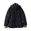 White goose down temperament commuter fashion down jacket women's autumn and winter new hooded long-sleeved warm black coat