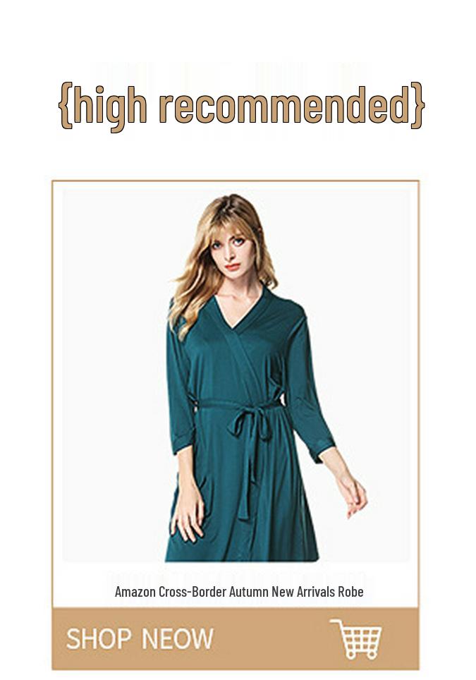 Women's Modal Long-Sleeve Nightgown, Cardigan Style Pajamas, Hot Seller