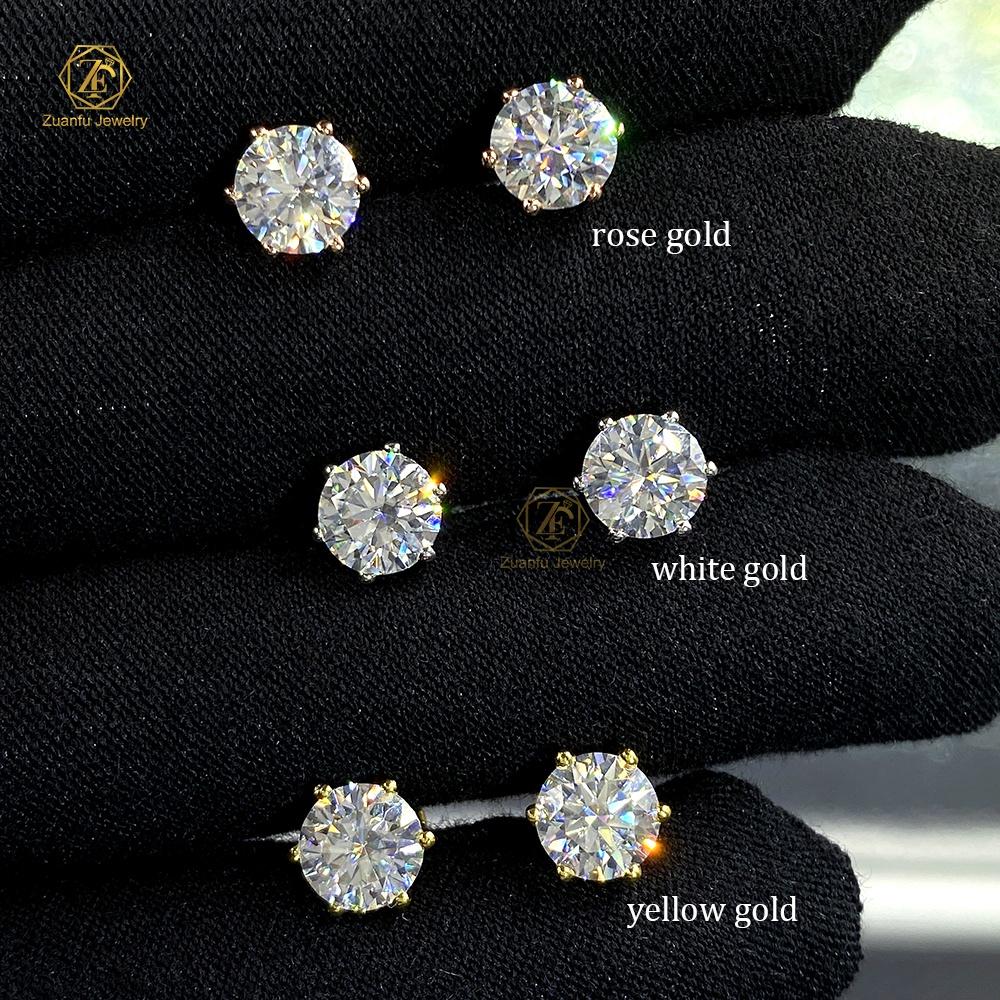 Pass Diamond Tester 925 Sterling Silver VVS Moissanite Earrings Stud Back Earrings for Men Women
