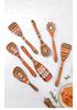 Colored Wooden Kitchen Set: Non-stick Ladle, Strainer, and Spatula.