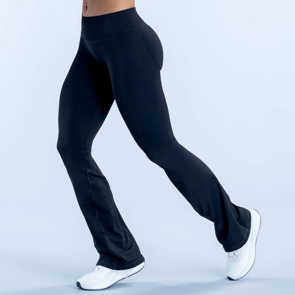 Yoga Micro-Schlaghosen für Damen aus Nylon-Stoff Weiter Bein Dehnbar Sportbekleidung zum Laufen und Fitness