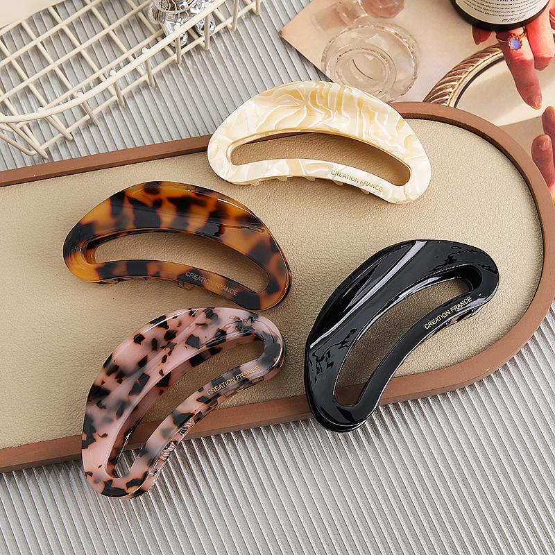 Oversized Hairpin Hollow Tortoiseshell Acetic Acid Grab Clip Retro Temperament Back Head Disc Hair Shark Clip