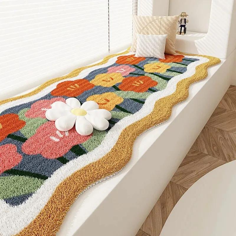 Lmitation Cashmere Carpet Bedroom Bed Blanket Girls Heart Dirt Resistant Thickened Absorbent No-wash Floor Mat