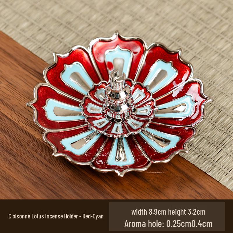 Antique Double-Layer Lotus Incense Holder for Tea Ceremony and Buddha Incense, Multi-Porous Sandalwood Line Burner.