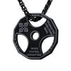 Nouvelle Barre d'Haltères Fitness Haltères Disques Accessoires Collier Pendentif Homme Bijoux