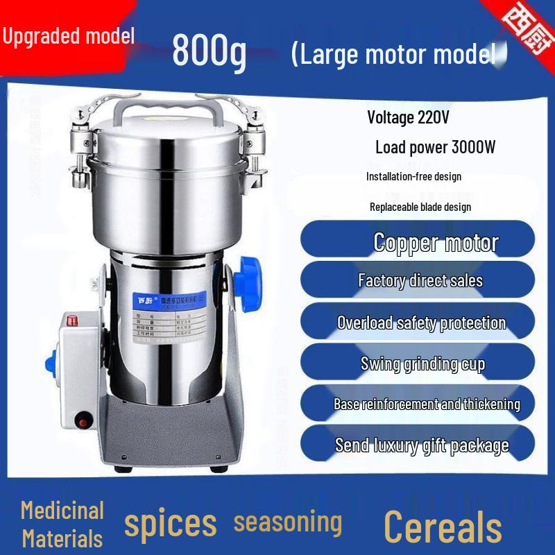Stainless Steel Electric Grain and Cereal Grinder for Ultra-Fine Dry Grinding