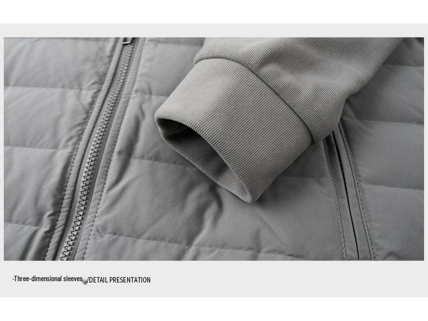 Men's Hooded Lightweight Down Jacket - Stylish Patchwork Short Coat for Fall and Winter Warmth