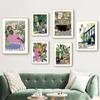 Boho Green Monstera Leaf Leopard Tub Sofa Wall Art Canvas Painting Nordic Posters And Prints Wall Pictures For Living Room Decor