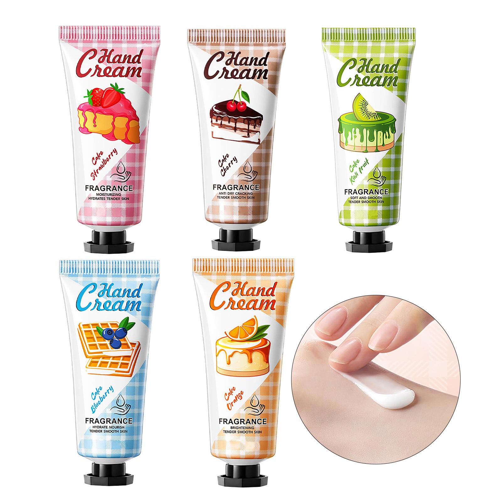 

5-Pack Fruit Scented Hand Cream - Travel Size Moisturizing Lotion for Dry Hands, Winter Care Gifts Set, Nourishing Hand Care One Size
