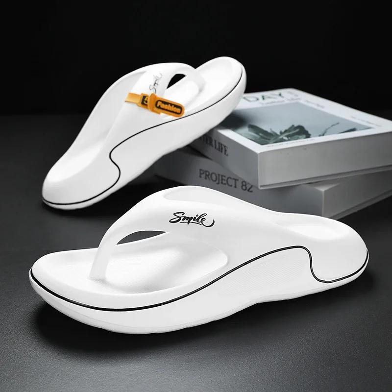 Summer Men Flip Flops Soft Sole EVA Beach Slippers for Men Outdoor Platform Casual Shoes Home Non-slip Bathroom Slides Shoes