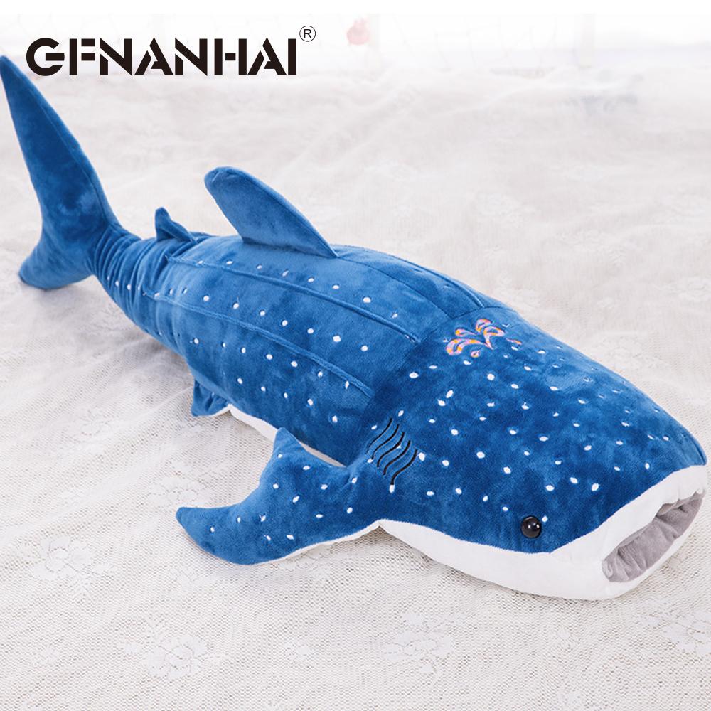 150cm Large Size Soft Shark Plush Toy Big Creative Blue Whale Stuffed Soft Shark Sea Fish Plush Pillow Lovely Children Baby Doll