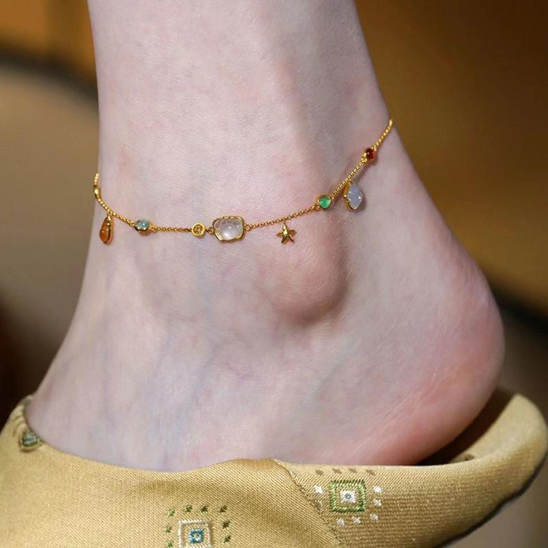 

Delicate Bohemian Anklet With Crab Seashell Starfish Charm For Women Casual Beach Jewelry
