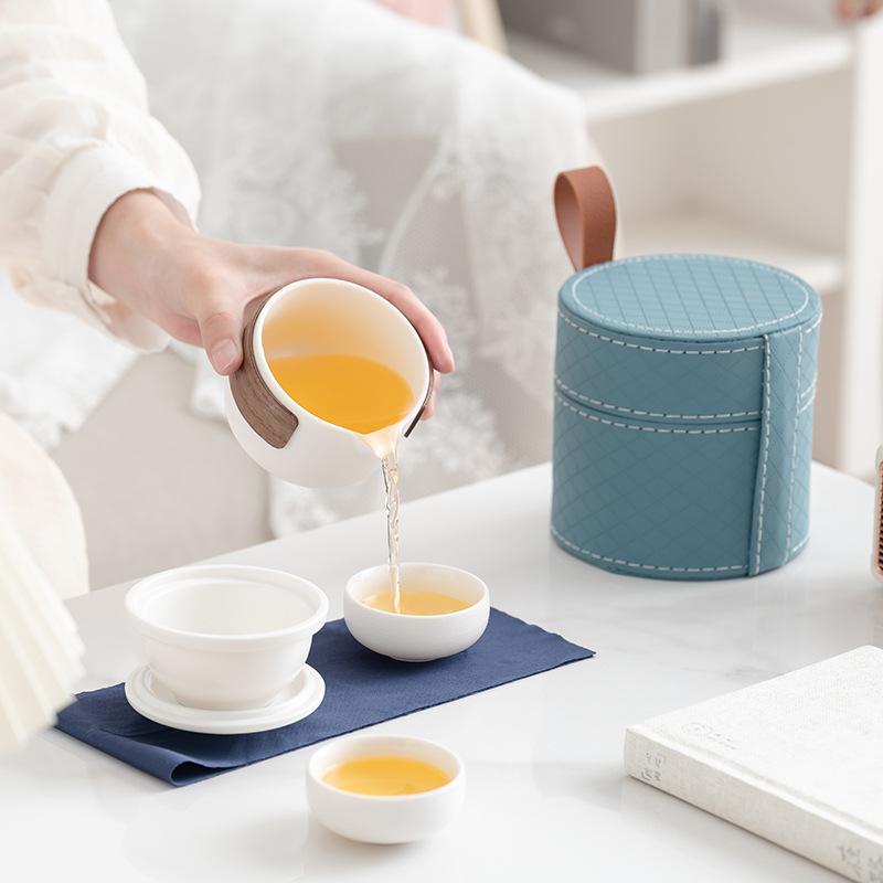 Portable travel tea set camping outdoor teapot Kung Fu tea Kuaike cup with business gifts