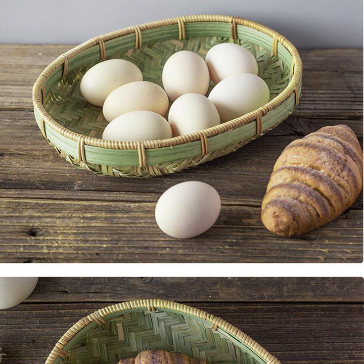 Multi-Use Bamboo Woven Basket: Handbag, Snack Holder, Fruit Tray, and Pastry Organizer