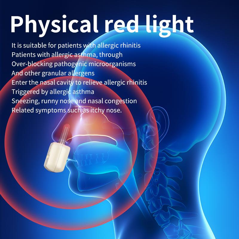Red Light Infrared Nasal Therapy Device Rhinitis Machine Low Frequency Pulse Nose Massage Rechargeable Nose Therapy Instrument Wireless Design